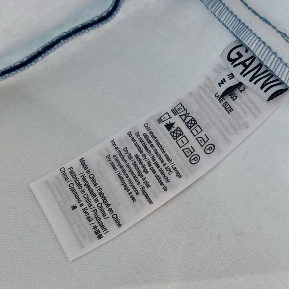 🆕 GANNI 🧿 NWT Washed Blue Embroidered Logo Small Shopper - Picture 11 of 11